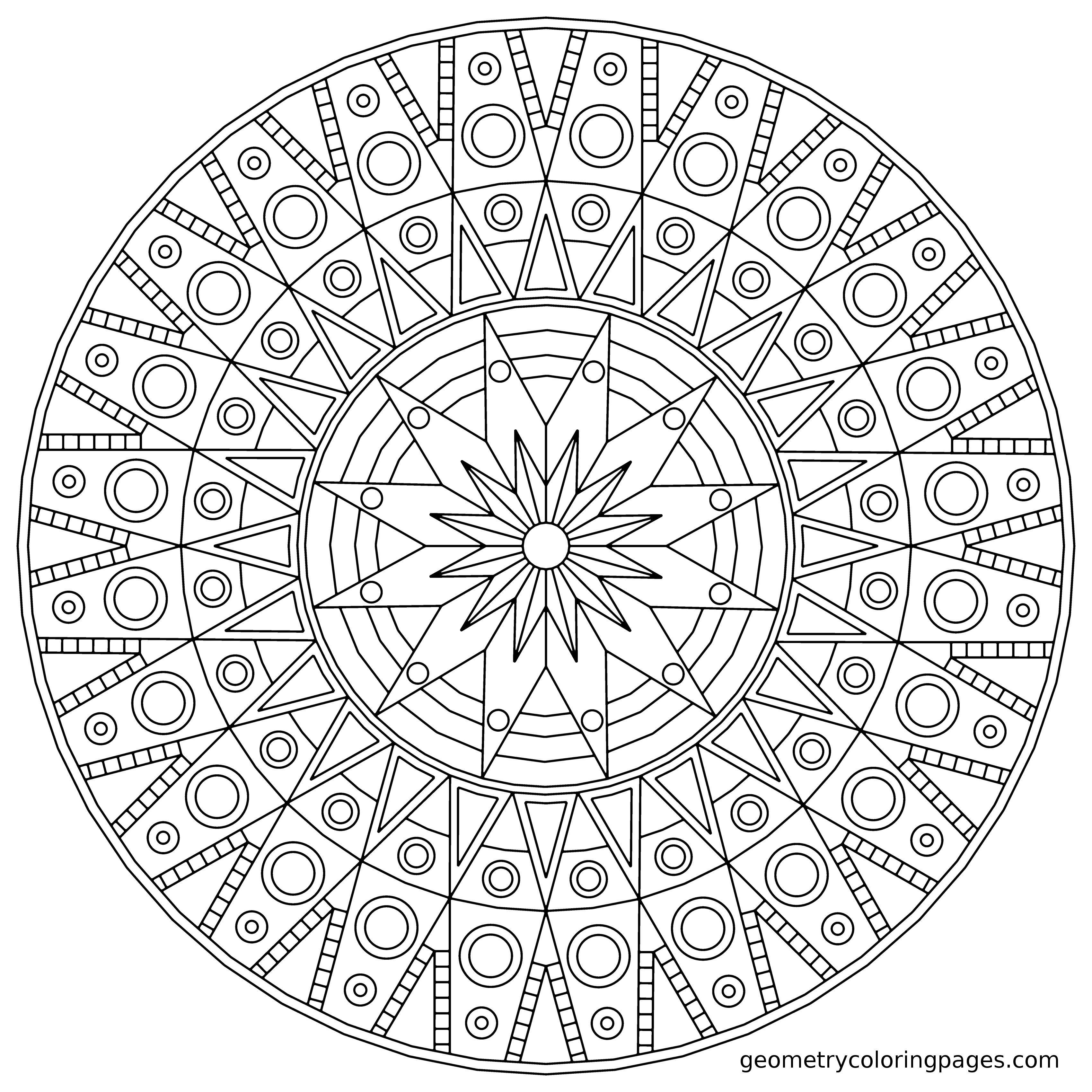 Free Geometric Mandala Coloring Pages, Download Free Geometric Mandala ...