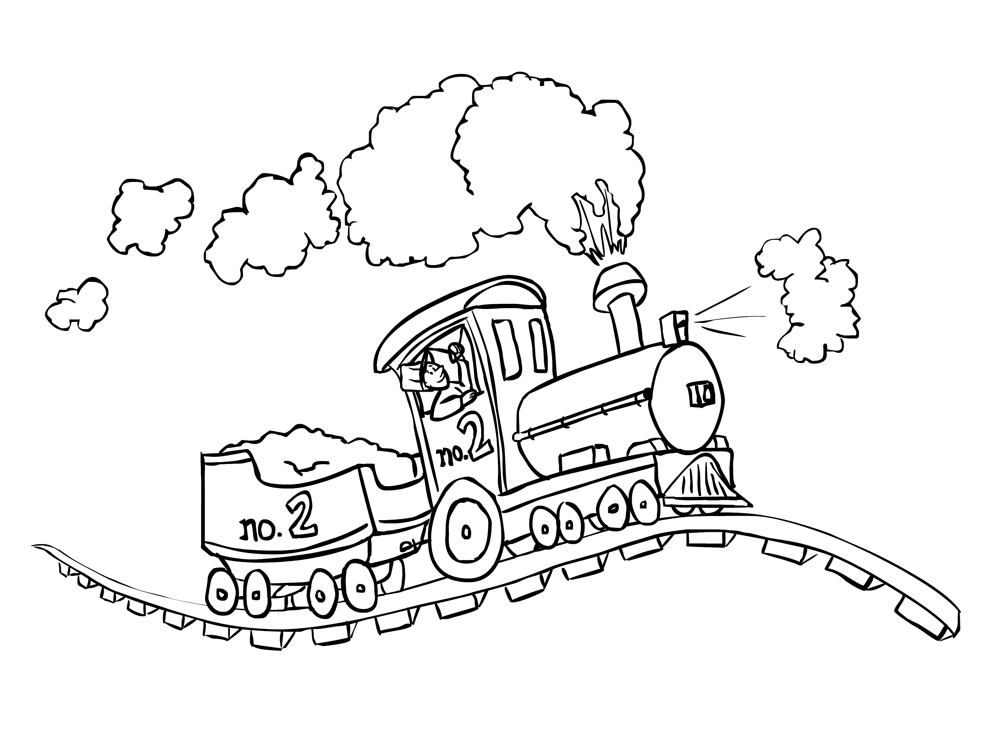 train track and train drawing - Clip Art Library