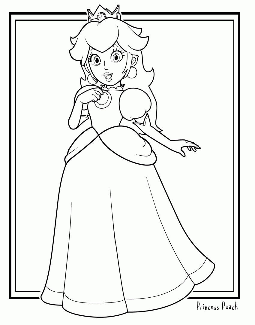 princess peach mario kart coloring pages