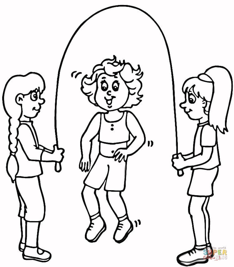 skipping rope play drawing - Clip Art Library