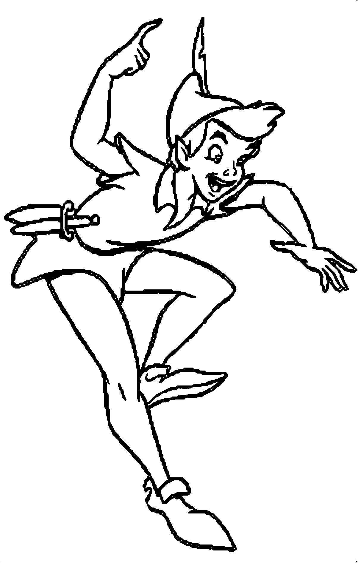Disney Peter Pan Tinker Bell Peter Foot Coloring Pages