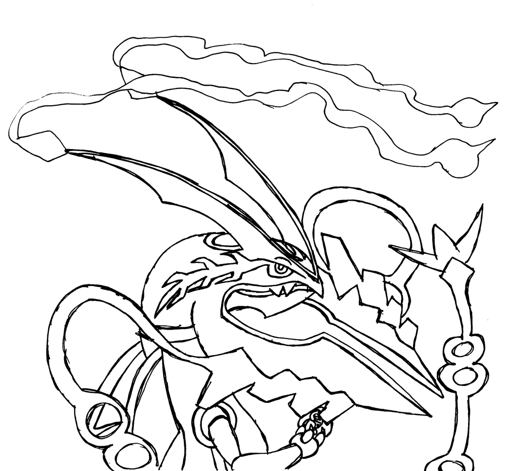 rayquaza and mega rayquaza (pokemon) drawn by tapwing