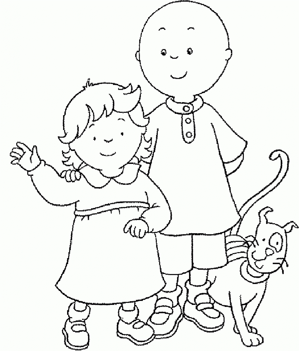 caillou printable coloring pages free