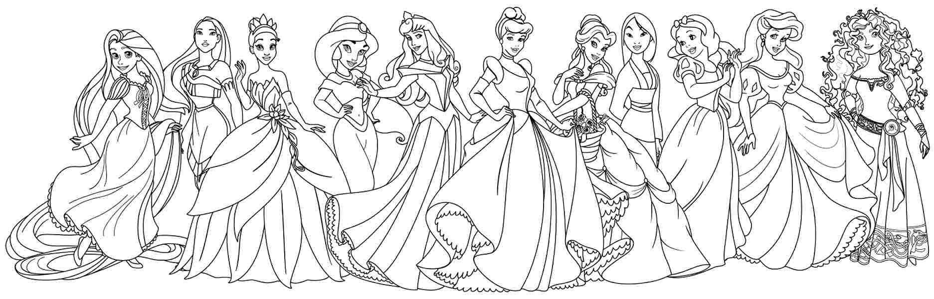 coloring pages disney princesses printable