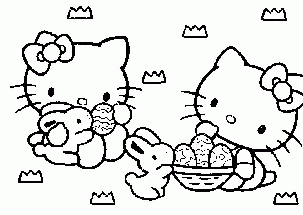 hello kitty easter coloring - Clip Art Library