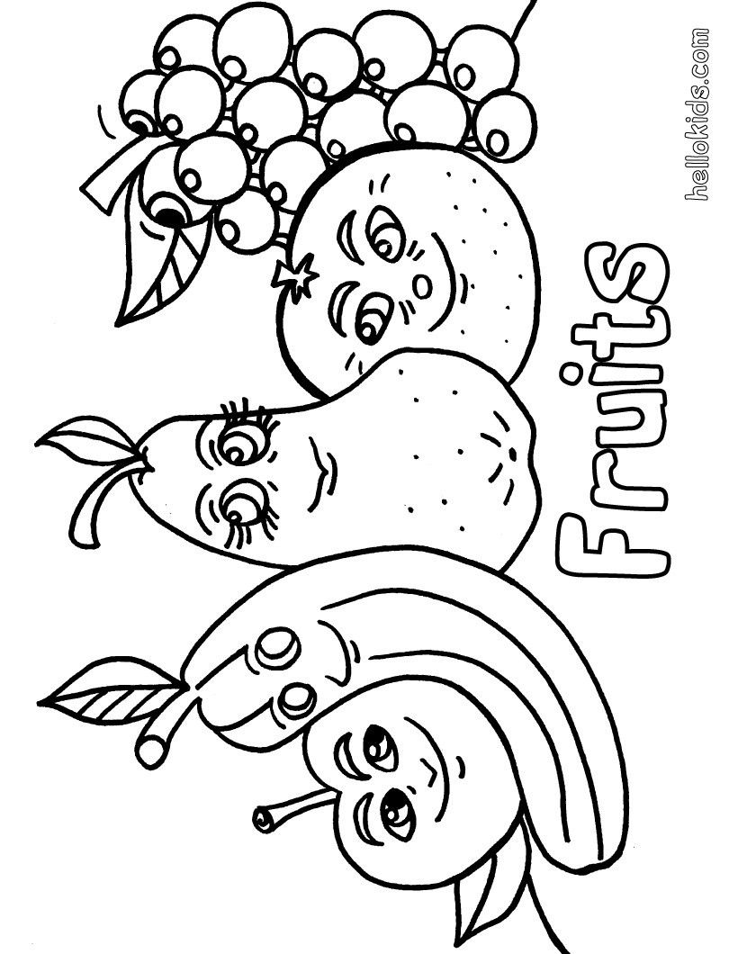 healthy food coloring pages for preschool