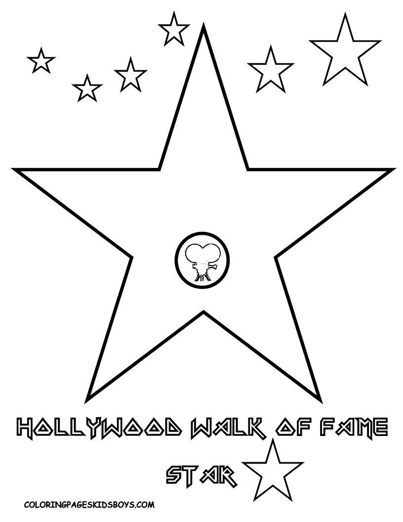 Hollywood Star For Coloring Clip Art Library