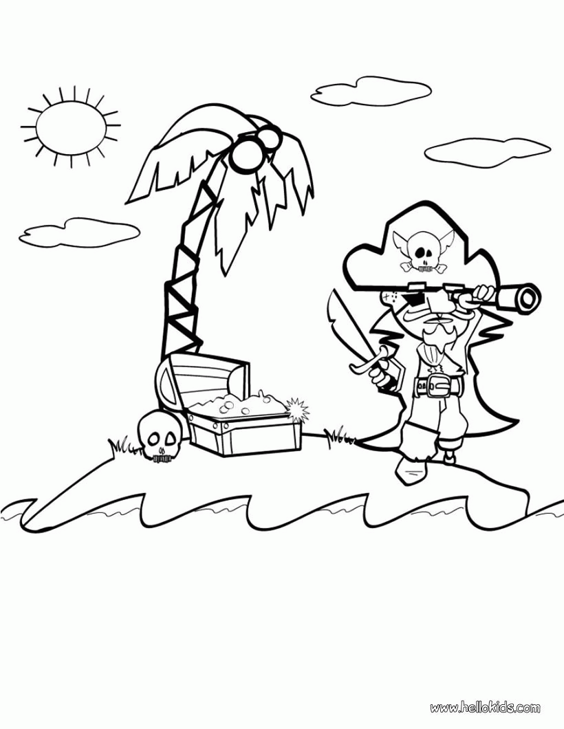 Competence Pirate Coloring Pages Pirate Treasure 