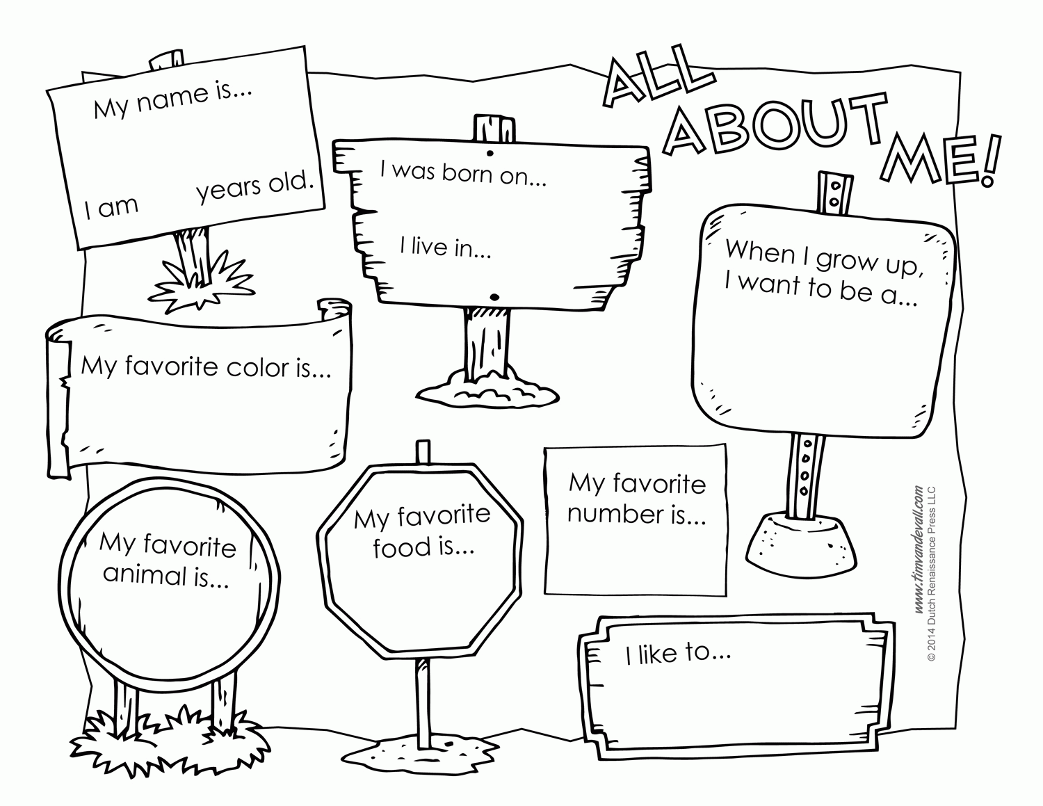 All About Me Worksheet Examples Clip Art Library