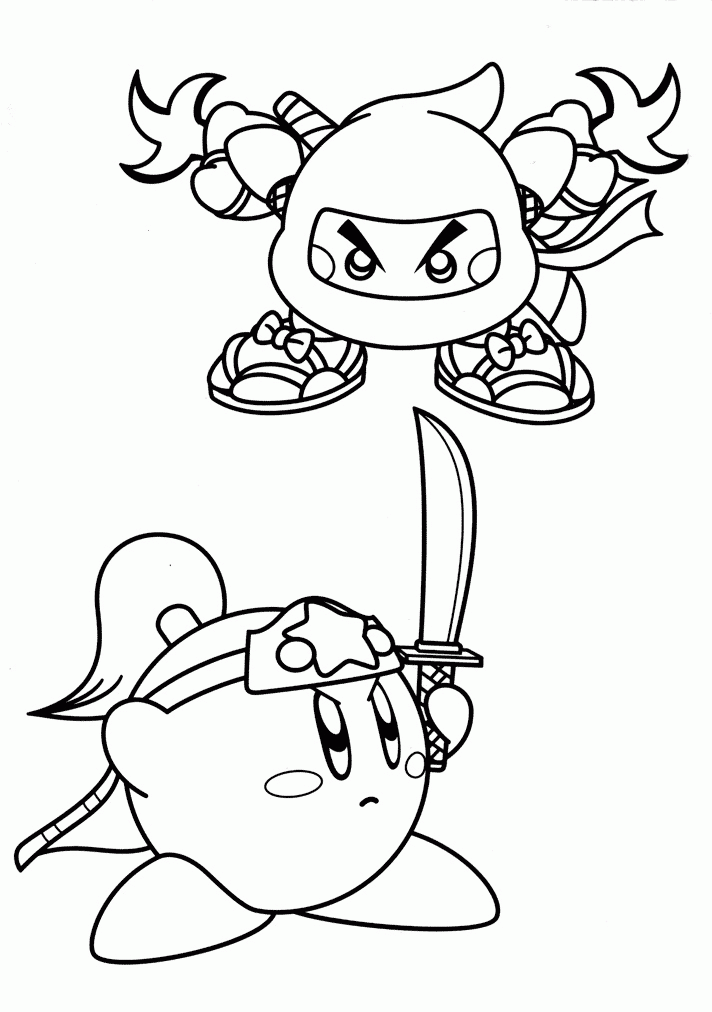 ninja kirby coloring pages - Clip Art Library