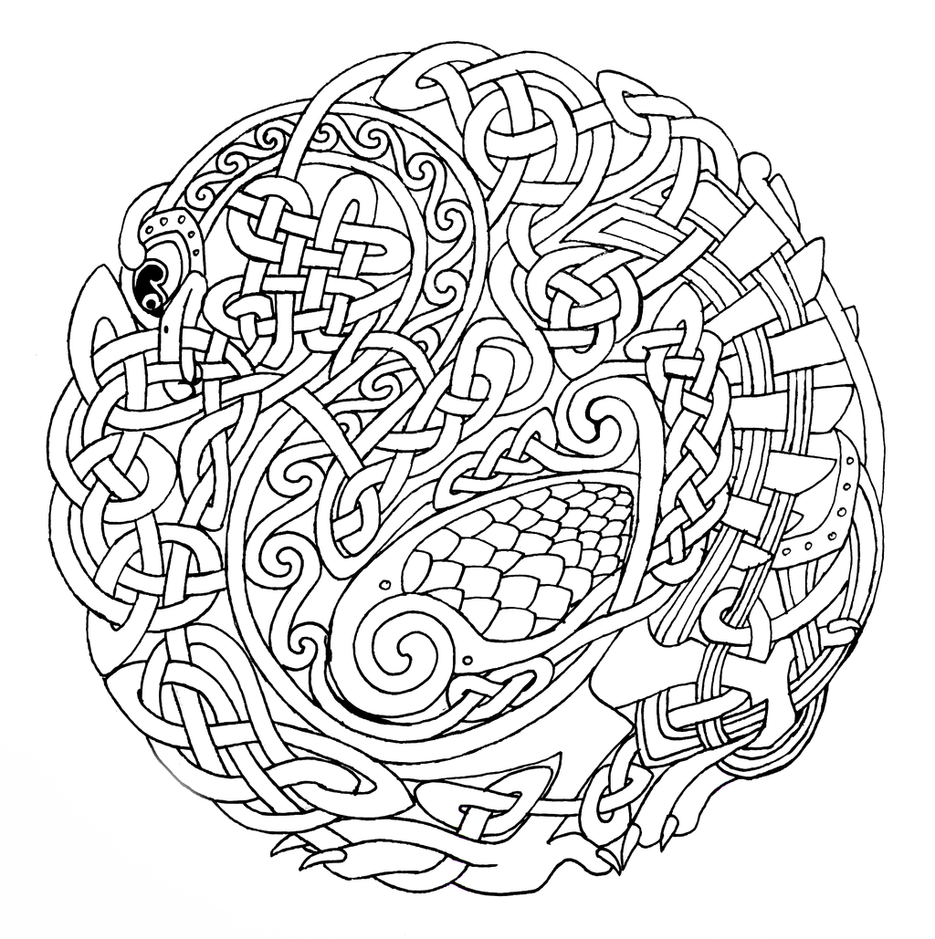 Free Dragon Mandala Coloring Pages