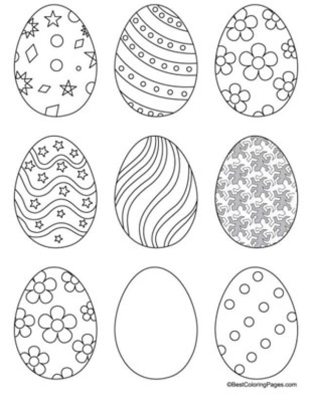 printable easter egg colouring - Clip Art Library