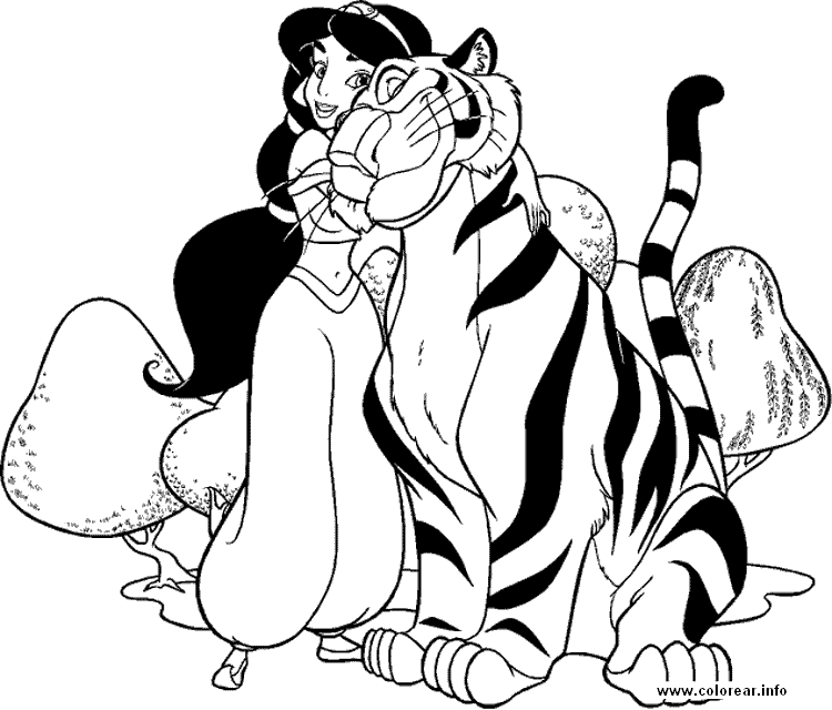 jasmine aladdin colouring pages - Clip Art Library