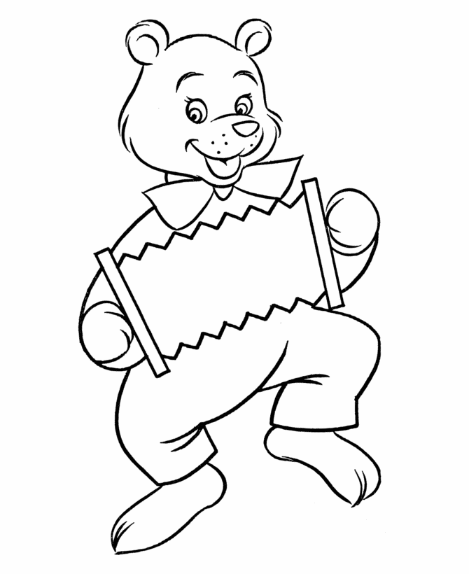 Pre-K Coloring Pages | Free Printable Dancing Bear Pre-K Coloring