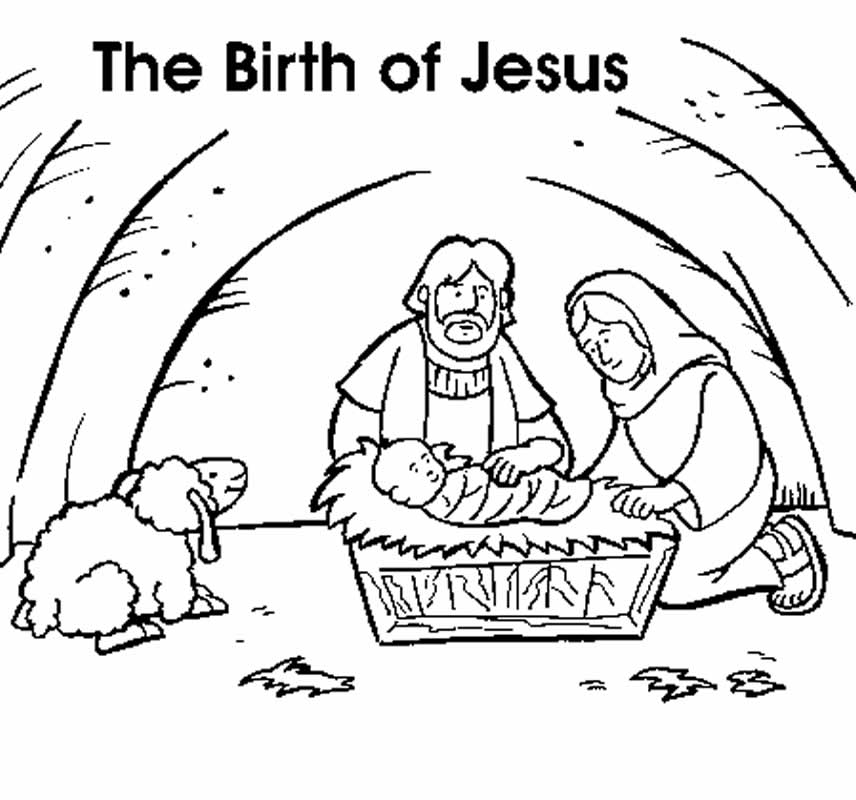 free colouring pages on the birth of jesus - Clip Art Library