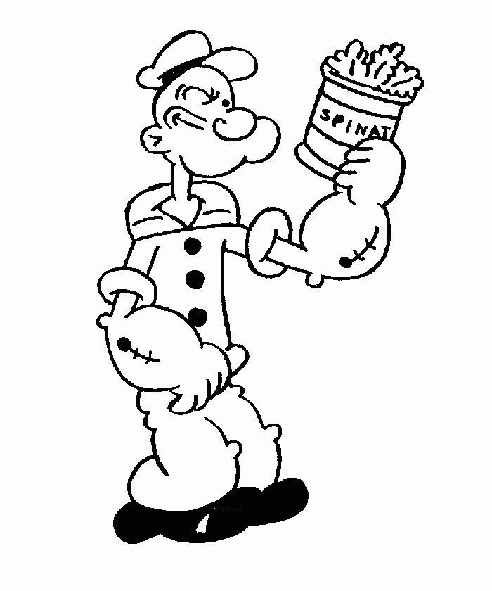 Popeye Cartoon Characters Coloring Pages to Print