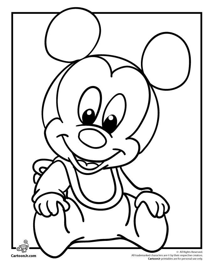 Baby Mickey | Mickey mouse coloring pages, Mickey coloring pages, Baby  disney characters