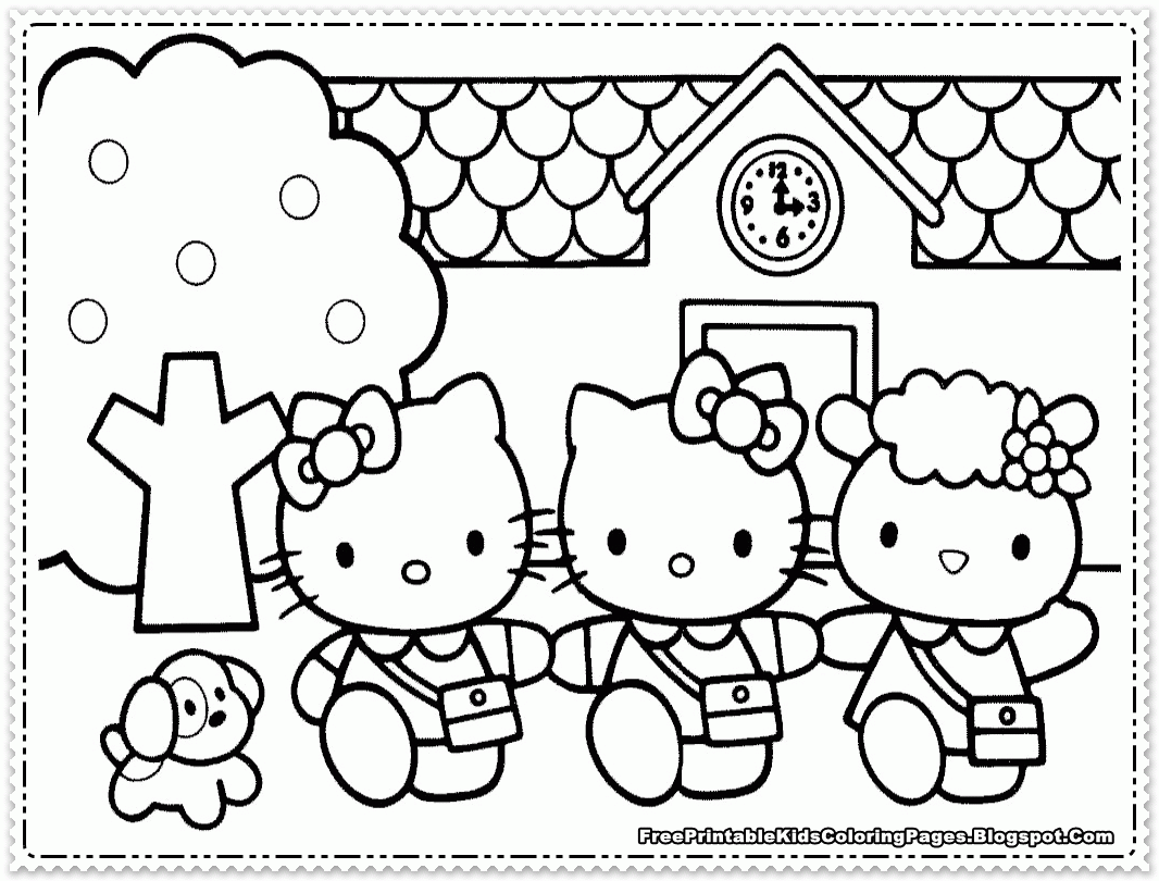 Hello Kitty Christmas Coloring Pages Clip Art Library