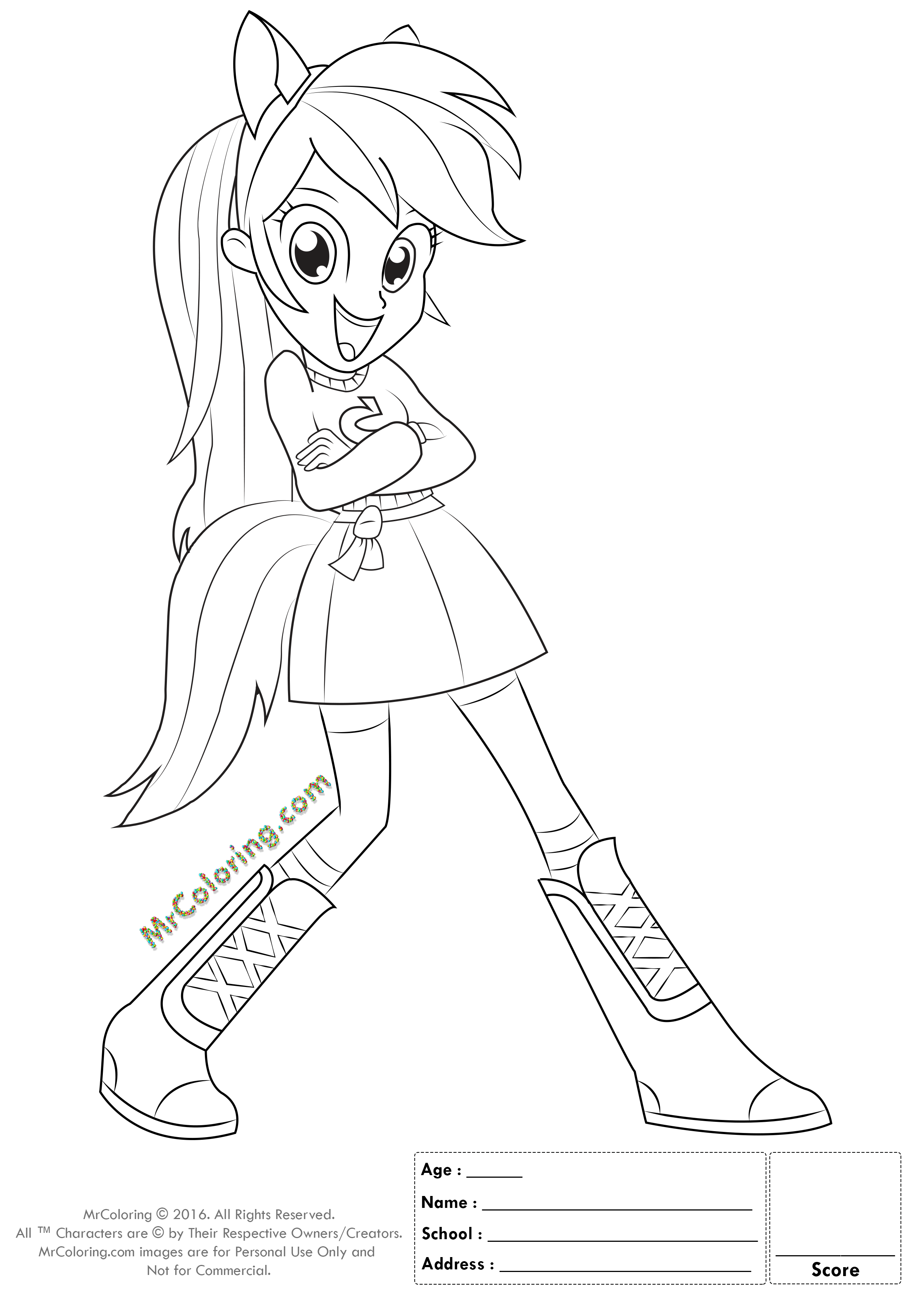 My Little Pony Coloring Pages Equestria Girls Fluttershy