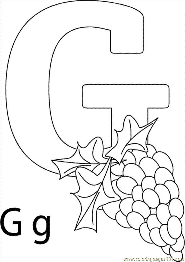 Letter G For Coloring Coloring Pages