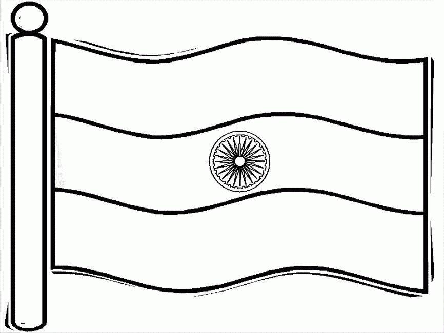 indian flag clipart black and white