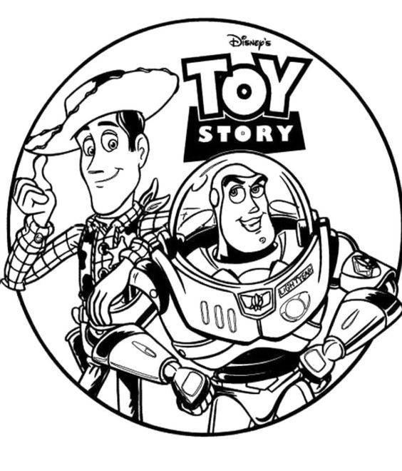 woody and buzz clipart black and white - Clip Art Library
