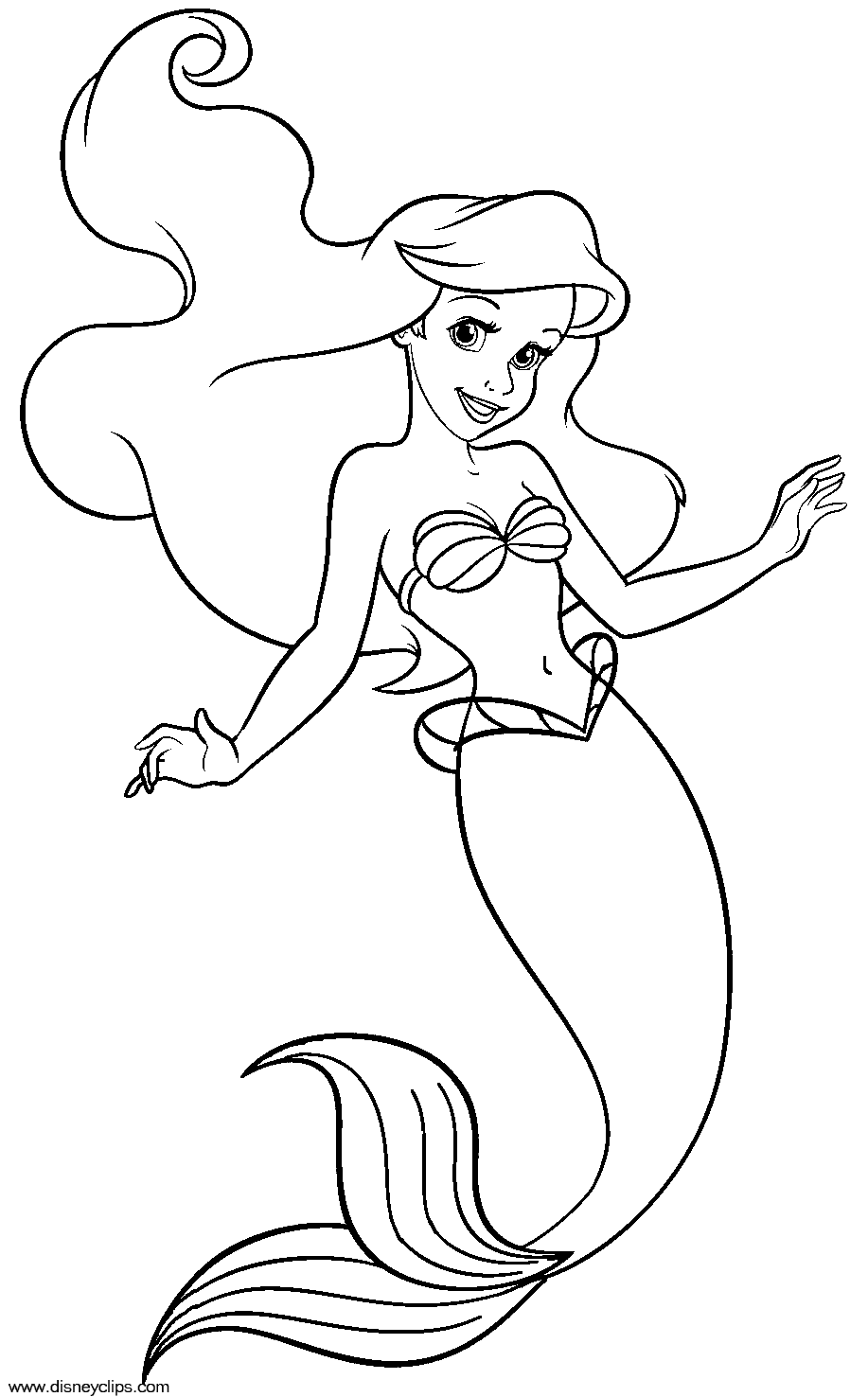 Cartoon Mermaid Coloring Page | Coloring Pages For All Ages