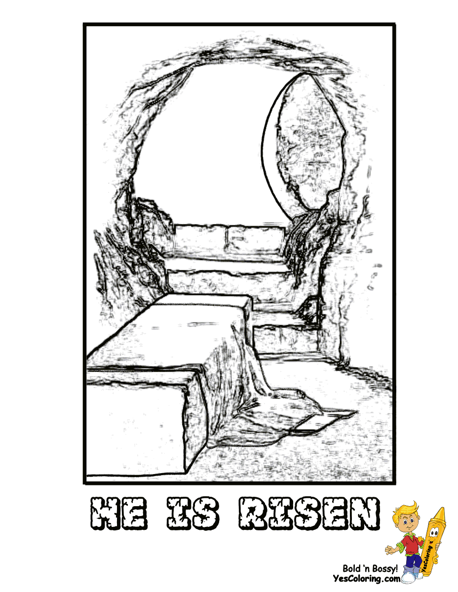 jesus empty tomb coloring page