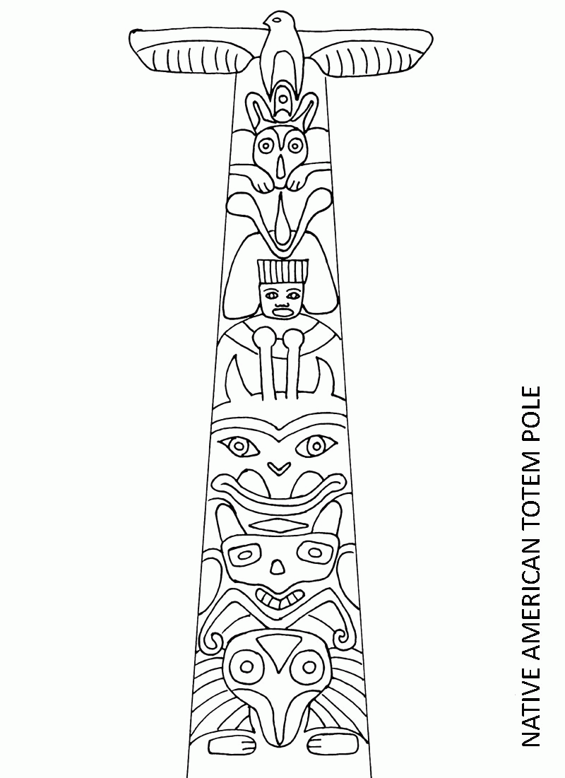 Totem Pole Animals Coloring Pages | High Quality Coloring Pages