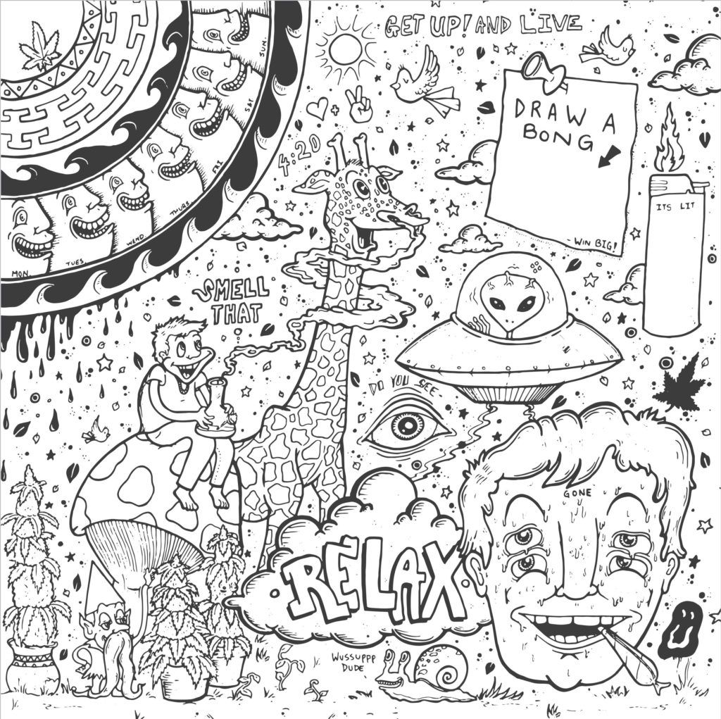 Psychedelic Coloring Book: Trippy Coloring Pages for Adult Stoner, Hippy  and Pot