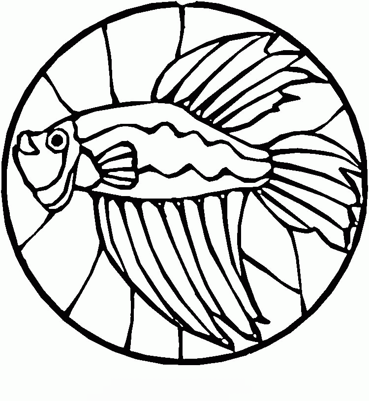 Fish Stained Glass Coloring pages | Free Printable Coloring Pages