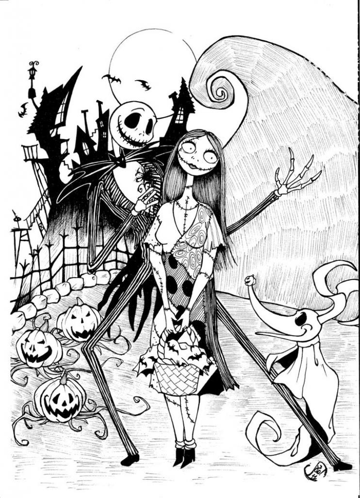 Free Printable Nightmare Before Christmas Coloring Pages For Kids
