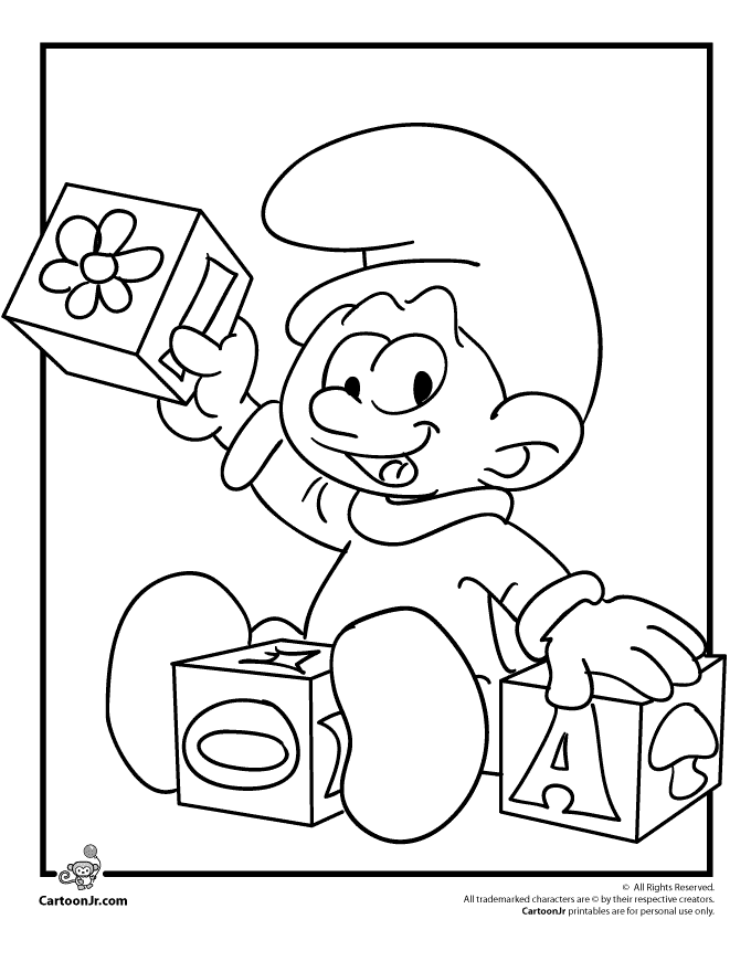 smurfs coloring pages baby smurf page cartoon jr