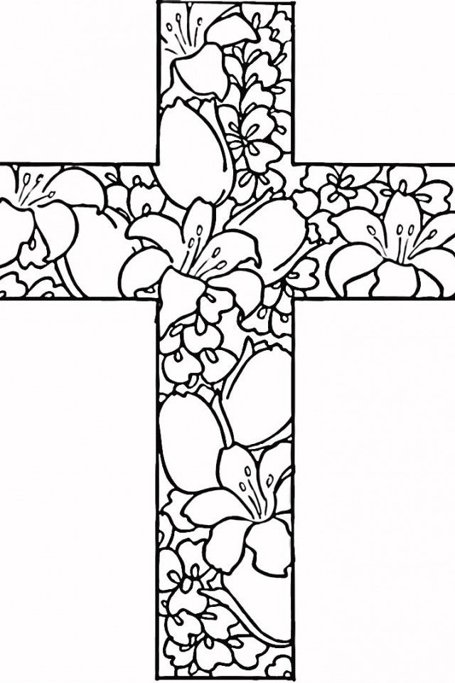 Free Coloring Page Cross, Download Free Coloring Page Cross png images ...