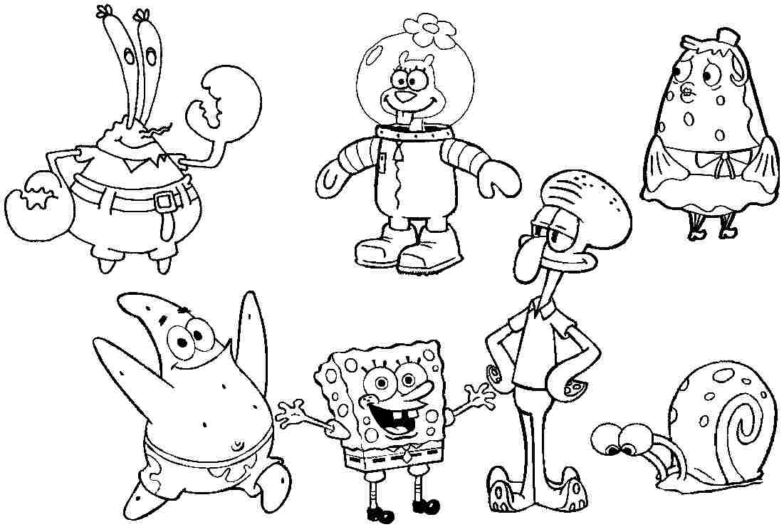 spongbob squarepants coloring pages - Clip Art Library