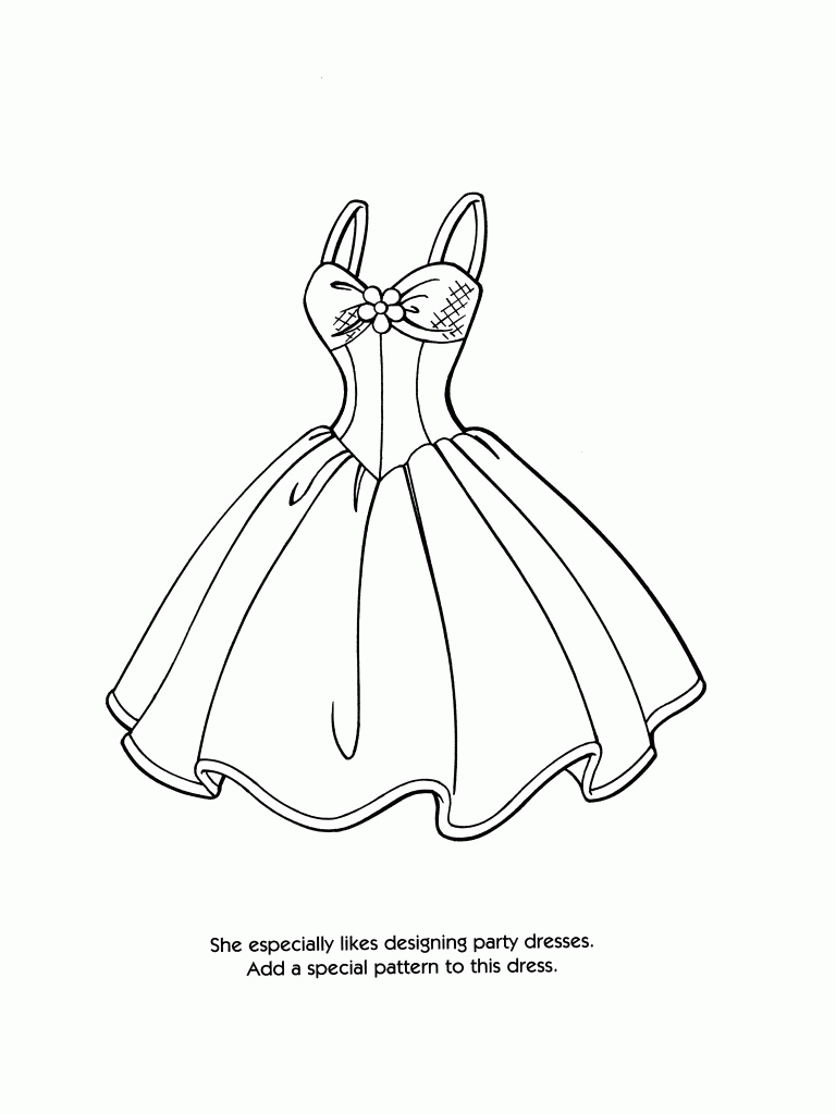 970 Top Colouring Pages Barbie Dresses For Free