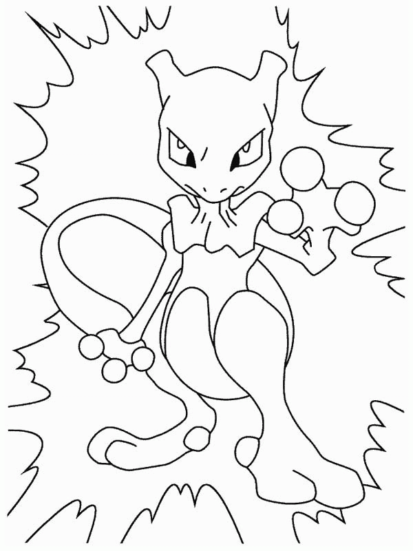 150 - Mewtwo coloring pages, Pokemon coloring pages 