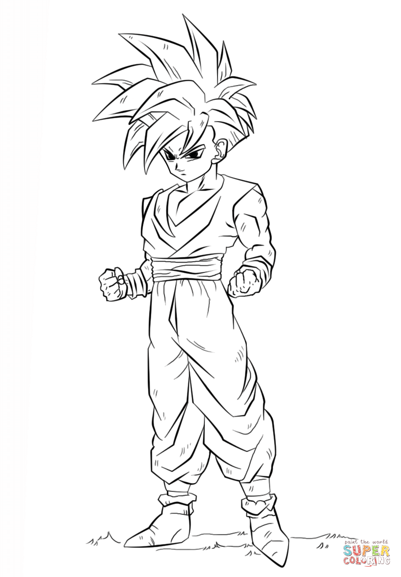 Dragon Ball Z Gohan coloring page | Free Printable Coloring Pages