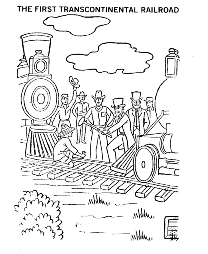 transcontinental railroad coloring page - Clip Art Library
