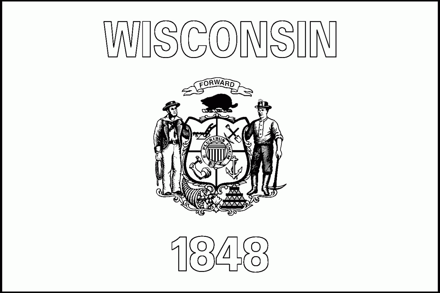 wisconsin flag to color - Clip Art Library