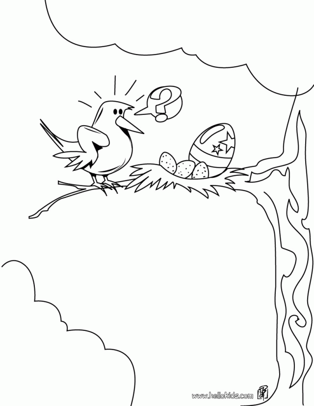 Bird Nest Coloring Page