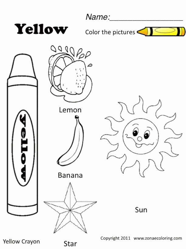 yellow coloring pages - Clip Art Library