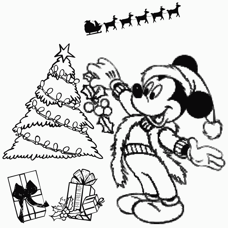 mickey minnie christmas coloring pages