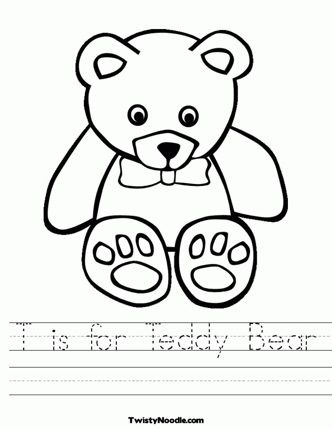 teddy bear worksheet |Free coloring on Clipart Library