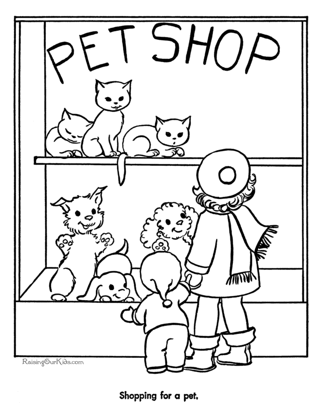 Pet Store Coloring Pages