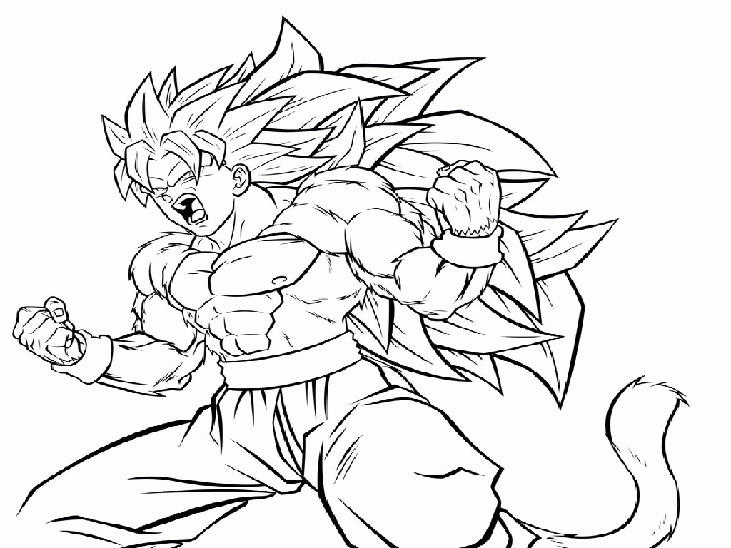 Goku Super Saiyan 4 | Coloring Pages for Kids and for Adults