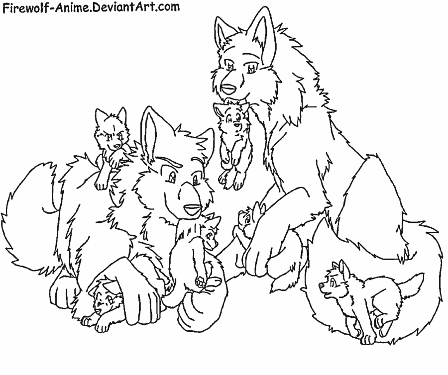 Anime Cute Wolf Coloring Page  Turkau