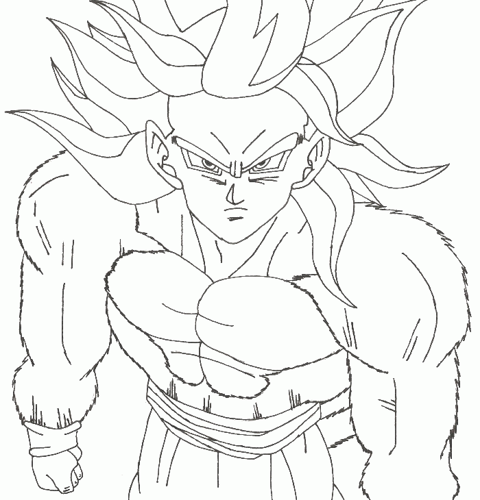 Songoku and Vegeta Super Saiyajin - 4 - Dragon Ball Kids Coloring