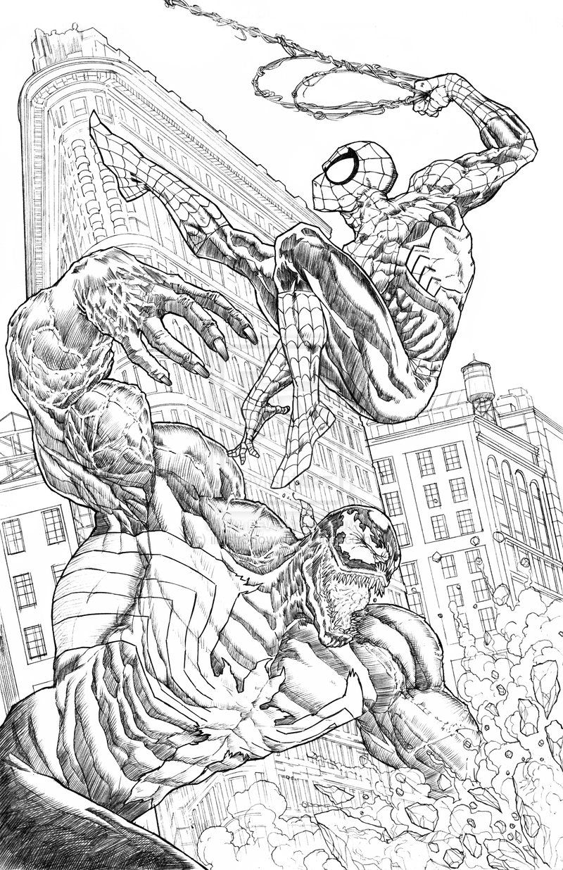 How To Draw Spiderman And Venom Fighting How To Draw Spiderman And Venom Fighting
