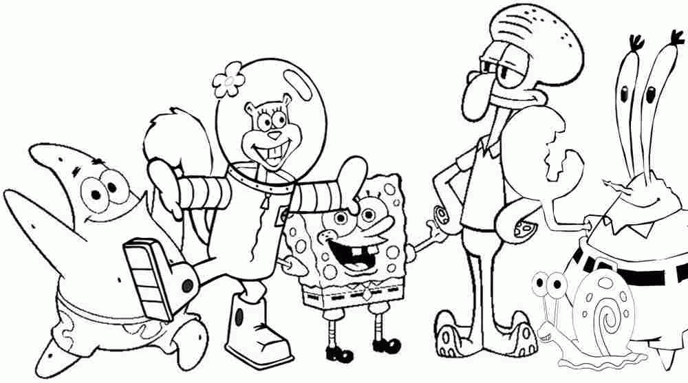 coloring pages spongebob and friends - Clip Art Library